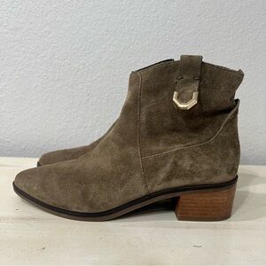 Cole Haan Olive Suede Maci Ankle Booties Size 6.5